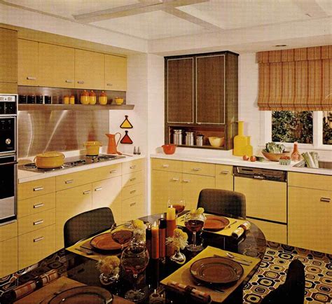 1970s Kitchen Design One Harvest Gold Kitchen Decorated