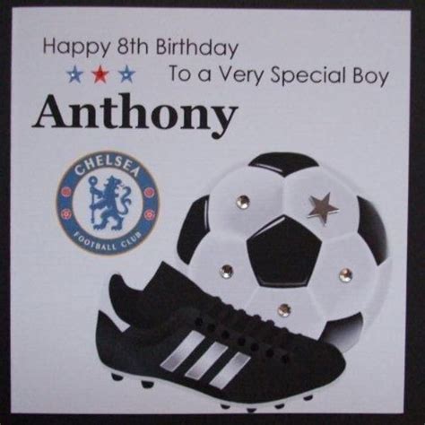 Sending a birthday card shows you care about the person you are sending the birthday greetings to, and that you care about the environment. Personalised Handmade Football Birthday card uk.picclick ...