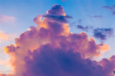 Colorful Sunset Sky With Cloud In Sea Stock Photo Image Of Evening