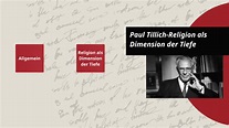 Paul Tillich-Religion als Dimension der Tiefe by Jonas W
