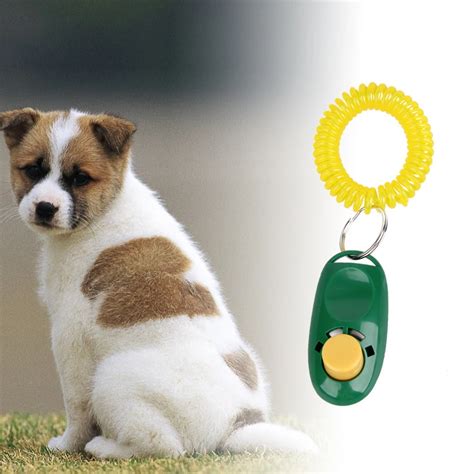 Pet Dog Click Clicker Training Trainer Aid Wrist Dogs Clickers Color