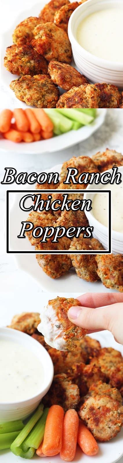Chicken poppers are basically chicken nuggets with the addition of veggies and minus the breading. Bacon Ranch Chicken Poppers (Paleo, Whole 30, AIP ...