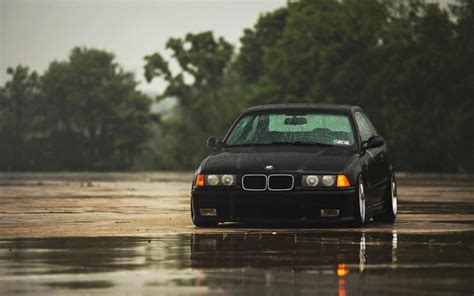 Bmw M3 E36 Black Car Rain Wallpaper Colorful Wallpaper Better