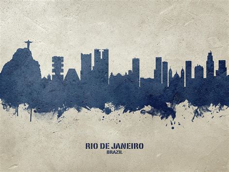 Rio De Janeiro Brazil Skyline Digital Art By Michael Tompsett