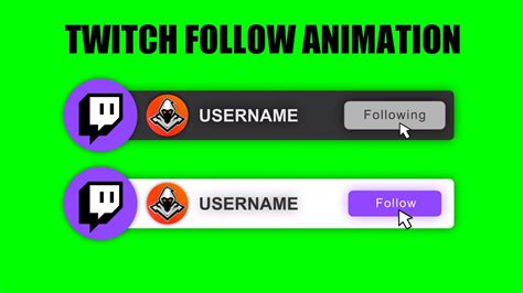 Twitch Follow Animation For Your Videos Green Screen Youtube