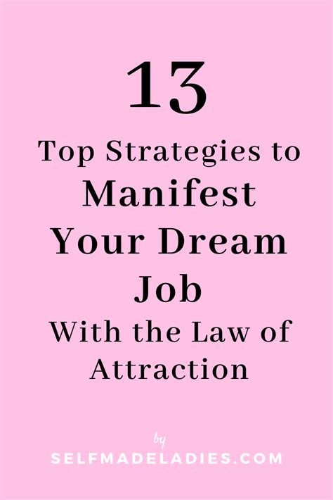 Career Manifestation How To Manifest A Job You Love Selfmadeladies Job Quotes Dream Job