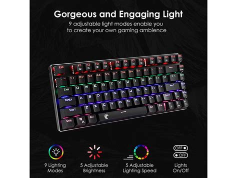 E Yooso Z 88 Wired Mechanical Gaming Keyboard Rainbow Led Backlit 60
