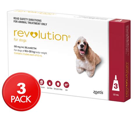 Revolution Flea And Worm Treatment For Large Dogs 101 20kg 3pk