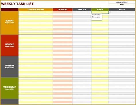 6 Task List Template Fabtemplatez