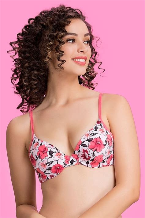 Buy Padded Underwired Floral Print T Shirt Bra Online India Best Prices Cod Clovia Br1490p22