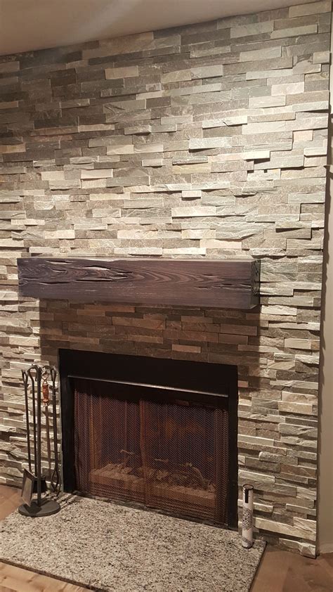 Sierra Blue Ledger Stone Accent Wall And Fireplace Surround Blueish