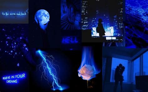 You just select which image you . dark blue aesthetic desktop wallpaper collage by reia ...