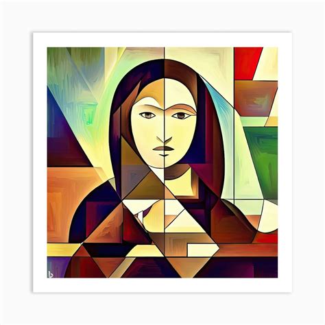 Mona Lisa In Cubism Art Print By Nadeem Zulfiqar Fy