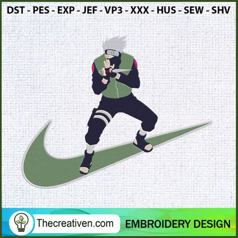 Kakashi Hatake Nike Embroidery Designs Nike Naruto Machine Embroidery