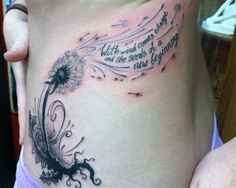 My Dandelion Tattoo With Wind Comes Change And The Seeds To A New