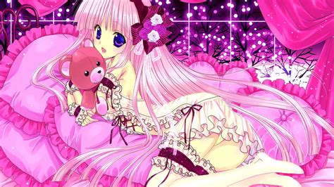 Fondos De Pantalla Ilustración Pelo Largo Anime Chicas Anime Ojos Azules Mirando Al