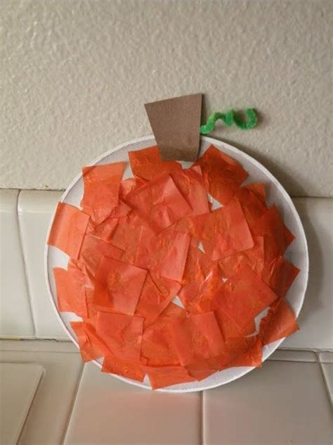Tissue Paper Pumpkin Preschool Craft Fun Stuff Pinterest