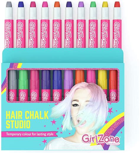 Girlzone Washable Temporary Hair Chalk Set 10 Piece