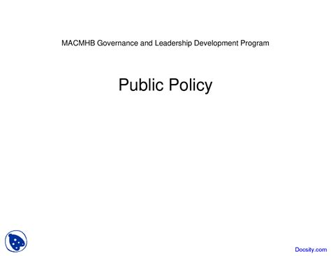 Public Policy Asset Managment Lecture Slides Docsity