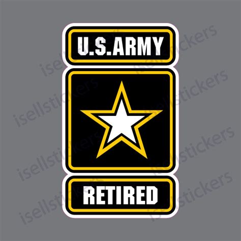 Retired Army Veteran Military Bumper Sticker Vinyl Car Truck Window