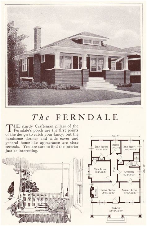 Lewis Manufacturing The Ferndale 1922 Kit Home Craftsman Bungalow