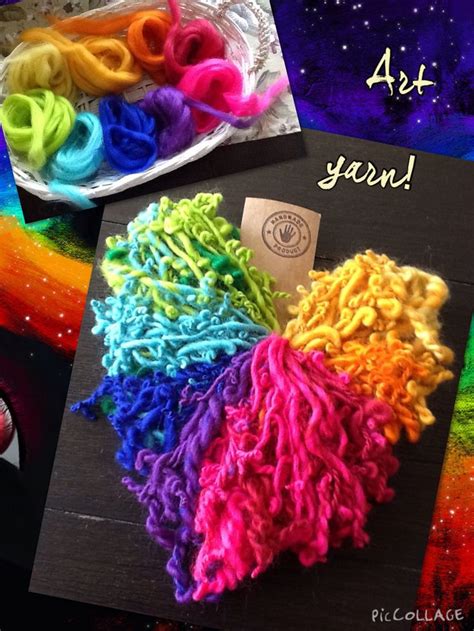 Art Yarn Rainbow Handspun Merino Wool Spinning Wheel Made By Monique