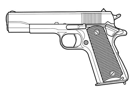 Coloring Gun Colt Cowboy Pistol Pages Drawing Para Guns Pistolas