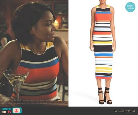 Wornontv Mary Janes Multi Color Striped Midi Dress On Being Mary Jane