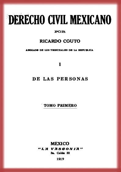 Derecho Civil Mexicano De Las Personas Tomo I