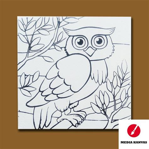 Jual Kanvas Lukis Sketsa Burung Hantu Di Lapak Media Kanvas Bukalapak