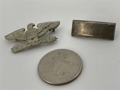 Wwii Us Army Colonel Rank Pin Eagle Shold R Form And 925 Bar Pinback