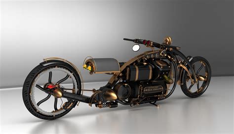 Looks Like A Car Motorcycle Style Steampunk Black Widow Chopper