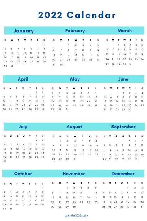 Printable 2022 Calendar 12 Month All In One Planner In 2021 Calendar