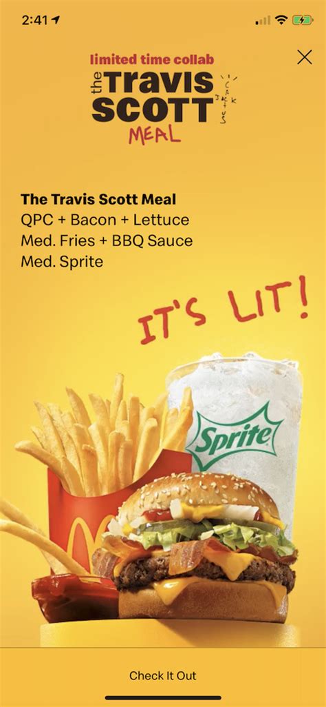 A meal at mcdonald's restaurants. The Travis Scott Meal Cometh - Pulpconnection