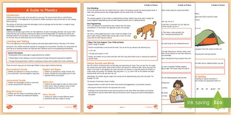 Phonics Glossary Guide For Parents Teacher Made Twinkl