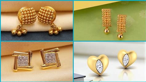 Latest Light Weight Gold Earrings Design Daily Wear Gold Earrings