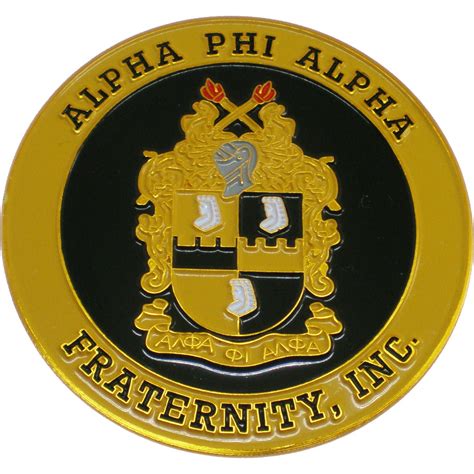 Alpha Phi Alpha 3d Shield Round Car Badge Emblem Gold 275