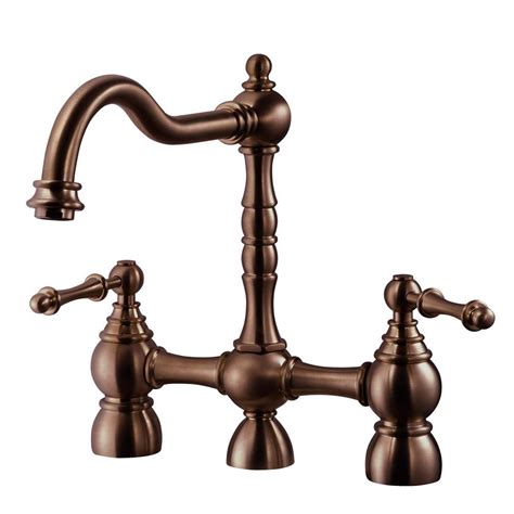 Sourcing guide for brass bridge faucet: HOUZER Lexington Traditional 2-Handle Bridge Kitchen ...