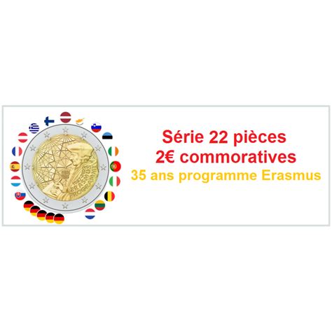 Série 22 Pièces 2 Euros Commémorative 35 Ans Programme Erasmus 2022
