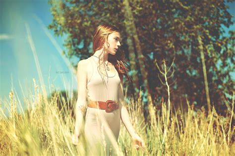 Women Outdoors Field Women Model Redhead Wallpapers Hd