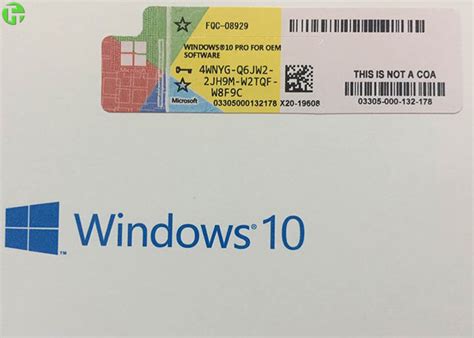 Microsoft Windows 10 Pro Oem Coa License Sticker Windows 10