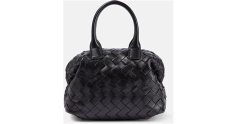 Bottega Veneta Bauletto Mini Leather Tote Bag In Black Lyst