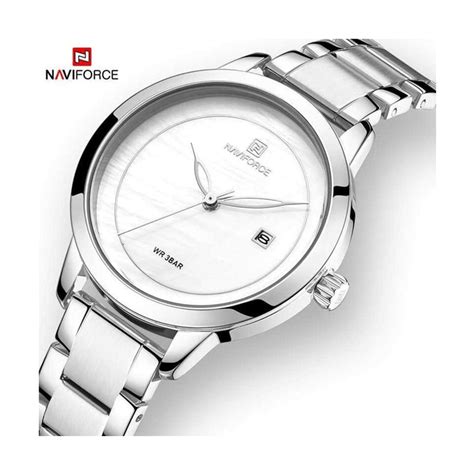 Naviforce Silver Watch Women Luxury Quartz Woman Watches Silver Stainless