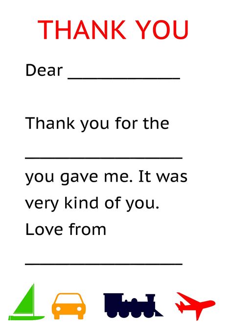 Thank You Letter Template For Kids Thank You Letter Template Letter