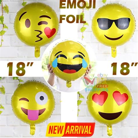 18and Foil Emoji Balloons Helium Emoticon Smiley Face Kids Birthday Party