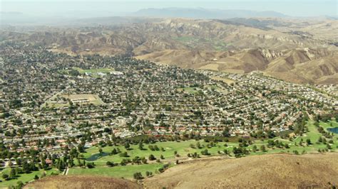 1080 Stock Footage Aerial Video Fly Over Golf Course And Homes In Simi