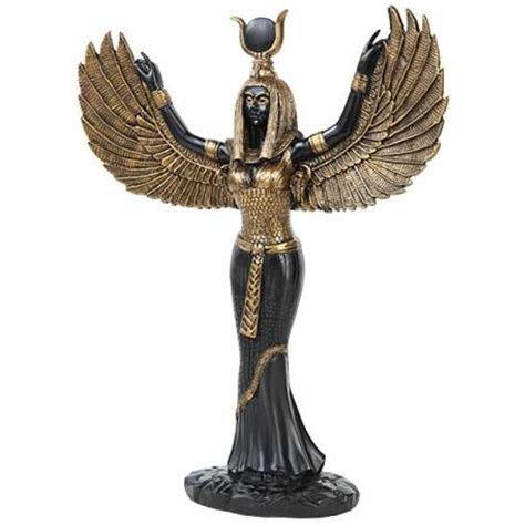 Winged Isis Egyptian Goddess Statue 12 Inches