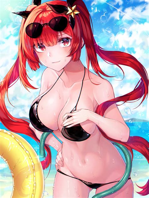 Wallpaper Gadis Anime Payudara Red Bikini Vertikal Galeri