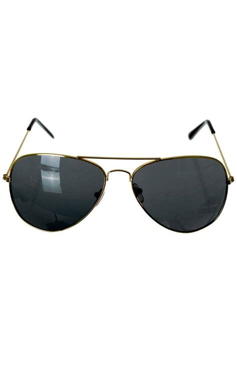 Adults Gold Aviator Costume Glasses Top Gun Aviator Sunglasses