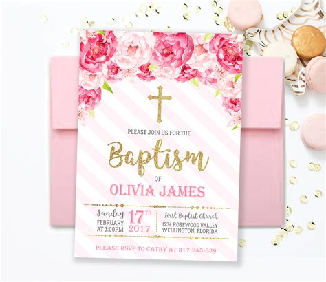 Baptism Invitation For Girl Merryelle Design